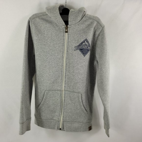 Beaver Canoe Vintage 1990s Hoodie Full Zip Sweat Shirt Youth size Large - Picture 1 of 3